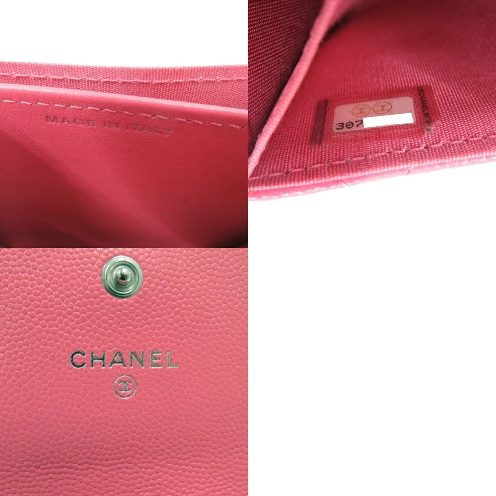 CHANEL Pink Leather Wallet